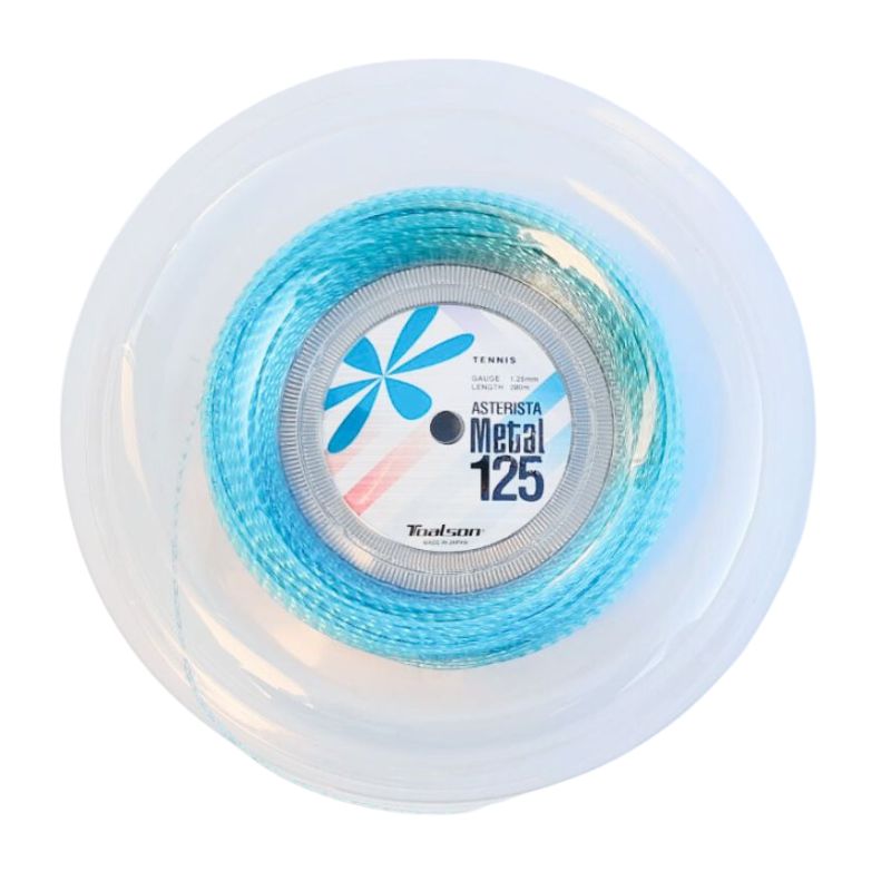 Tennissaite Asterista Metal 1,25-1,30mm - 200m Saitenrolle (hellblau, 125)